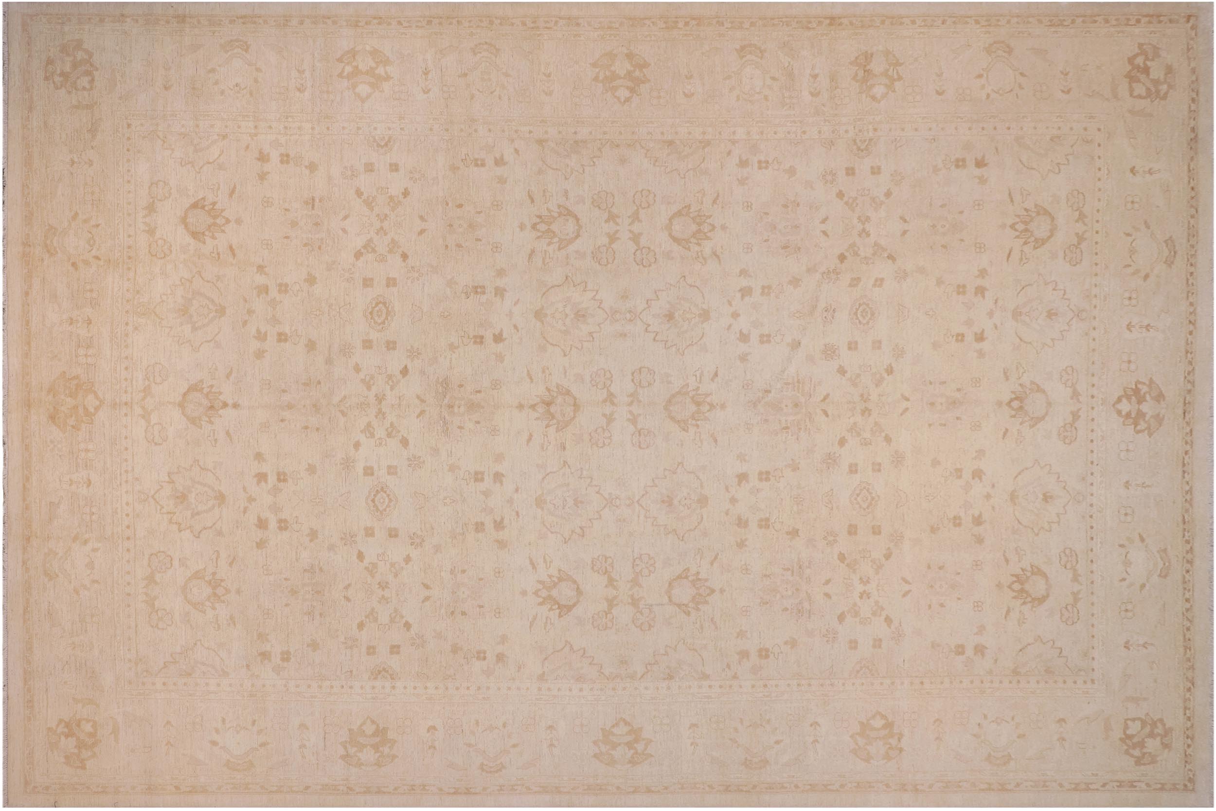 handmade Traditional Kafkaz Ivory Tan Hand Knotted RECTANGLE 100% WOOL area rug 12x18