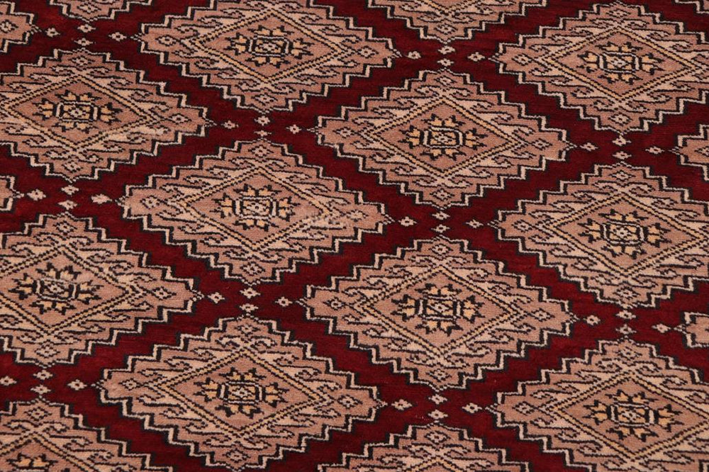 handmade Geometric Bokhara Red Lt. Brown Hand Knotted RECTANGLE 100% WOOL area rug 10 x 12