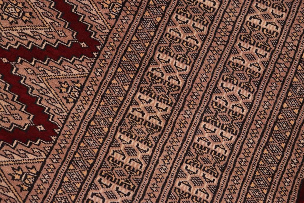 handmade Geometric Bokhara Red Lt. Brown Hand Knotted RECTANGLE 100% WOOL area rug 10 x 12