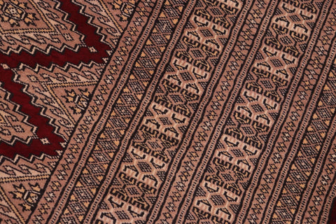 handmade Geometric Bokhara Red Lt. Brown Hand Knotted RECTANGLE 100% WOOL area rug 10X12