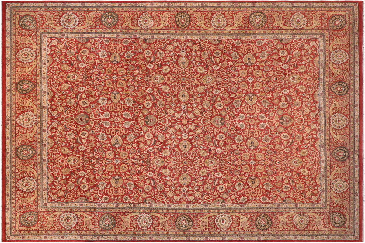 handmade Transitional Design Rust Rust Hand Knotted RECTANGLE 100% WOOL area rug 12 x 16