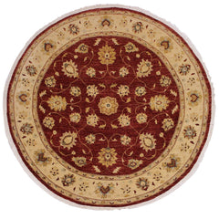 A02787, 8 0"x 8 3",Traditional                   ,8x8,Red,IVORY,Hand-knotted                  ,Pakistan   ,100% Wool  ,Round      ,652671148538