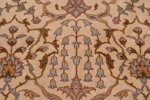 handmade Traditional  Ivory Gold Hand Knotted RECTANGLE 100% WOOL area rug 9' x 12'