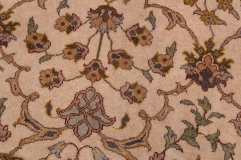 handmade Traditional  Ivory Gold Hand Knotted RECTANGLE 100% WOOL area rug 9' x 12'