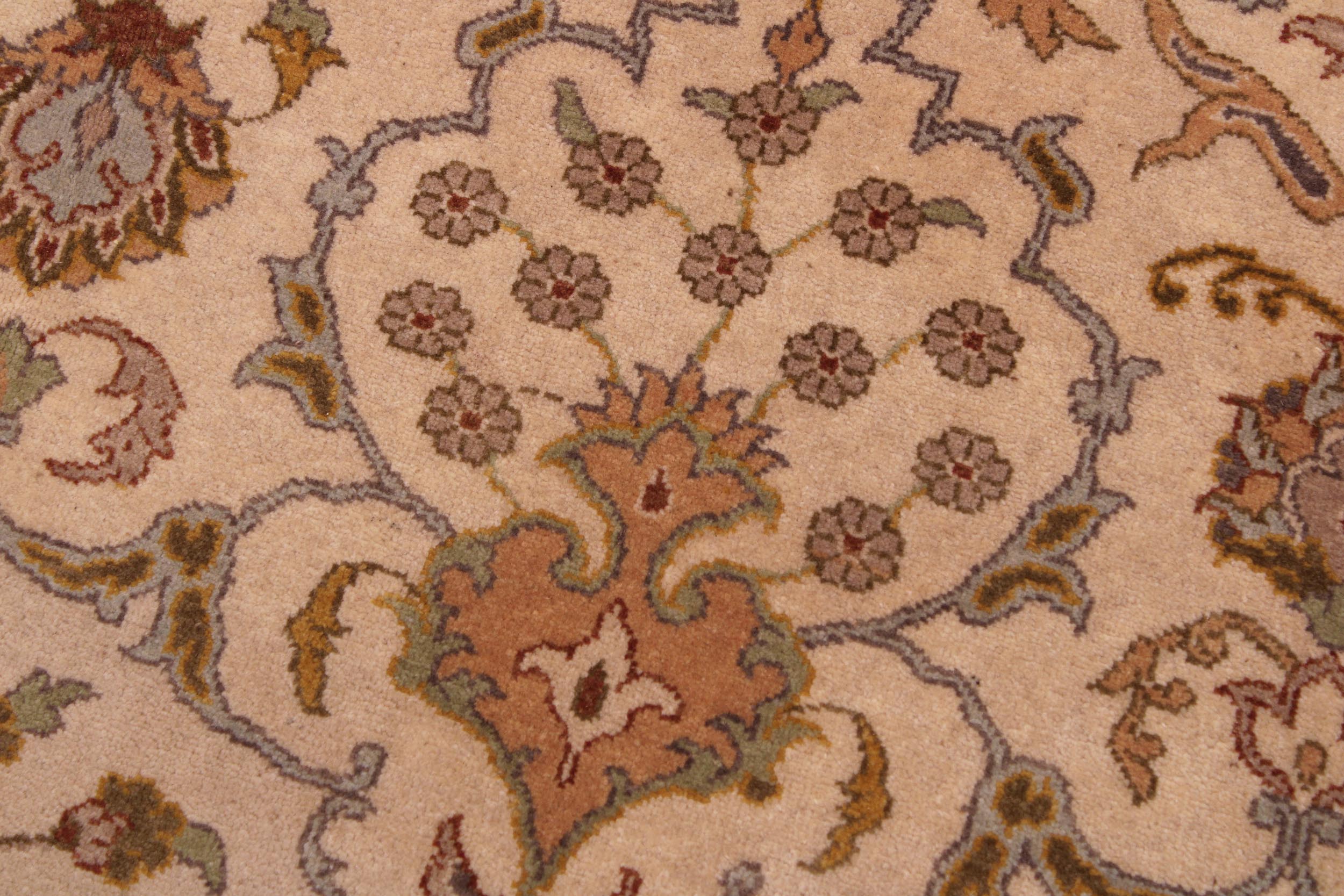 handmade Traditional  Ivory Gold Hand Knotted RECTANGLE 100% WOOL area rug 9' x 12'