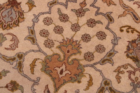 handmade Traditional  Ivory Gold Hand Knotted RECTANGLE 100% WOOL area rug 9' x 12'