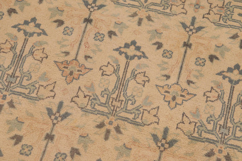 handmade Transitional Kafkaz Beige Blue Hand Knotted RECTANGLE 100% WOOL area rug 9x12