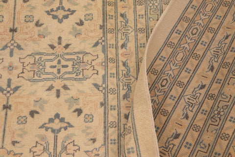 handmade Transitional Kafkaz Beige Blue Hand Knotted RECTANGLE 100% WOOL area rug 9x12