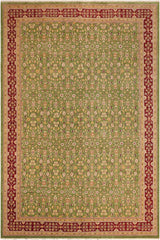 handmade Transitional Kafkaz Green Red Hand Knotted RECTANGLE 100% WOOL area rug 12X18