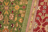 handmade Transitional Kafkaz Green Red Hand Knotted RECTANGLE 100% WOOL area rug 12 x 18