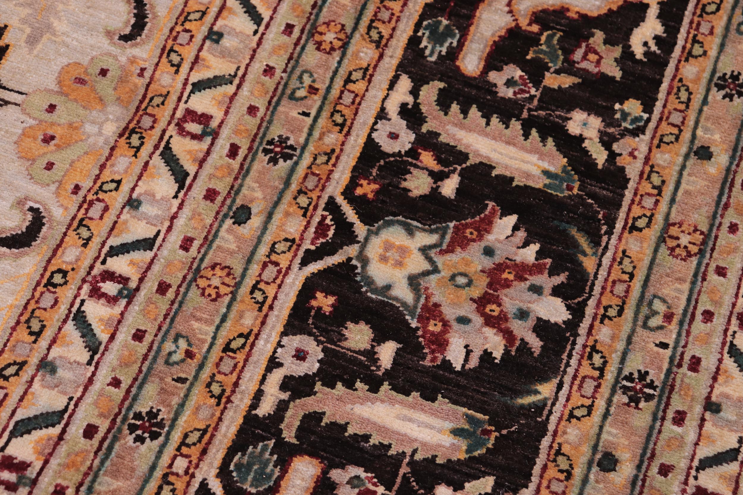 handmade Traditional Kafkaz Gray Brown Hand Knotted RECTANGLE 100% WOOL area rug 12x15