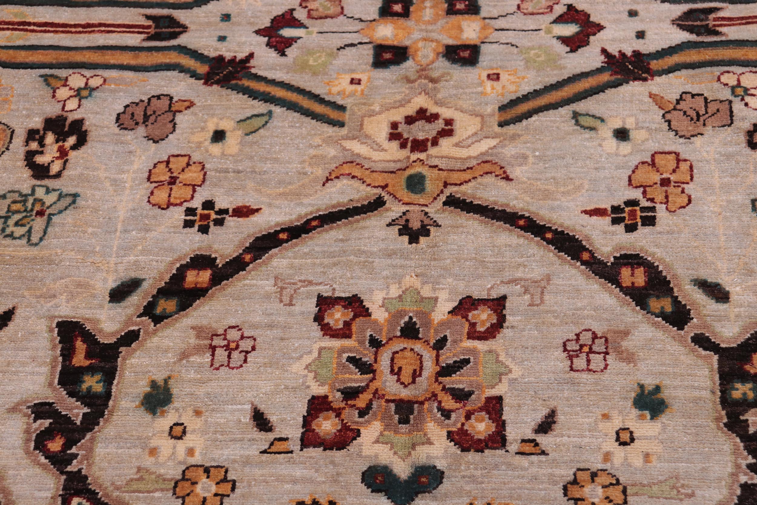 handmade Traditional Kafkaz Gray Brown Hand Knotted RECTANGLE 100% WOOL area rug 12x15