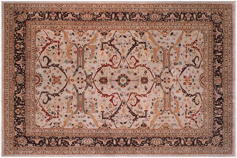 handmade Traditional Kafkaz Gray Brown Hand Knotted RECTANGLE 100% WOOL area rug 12x15