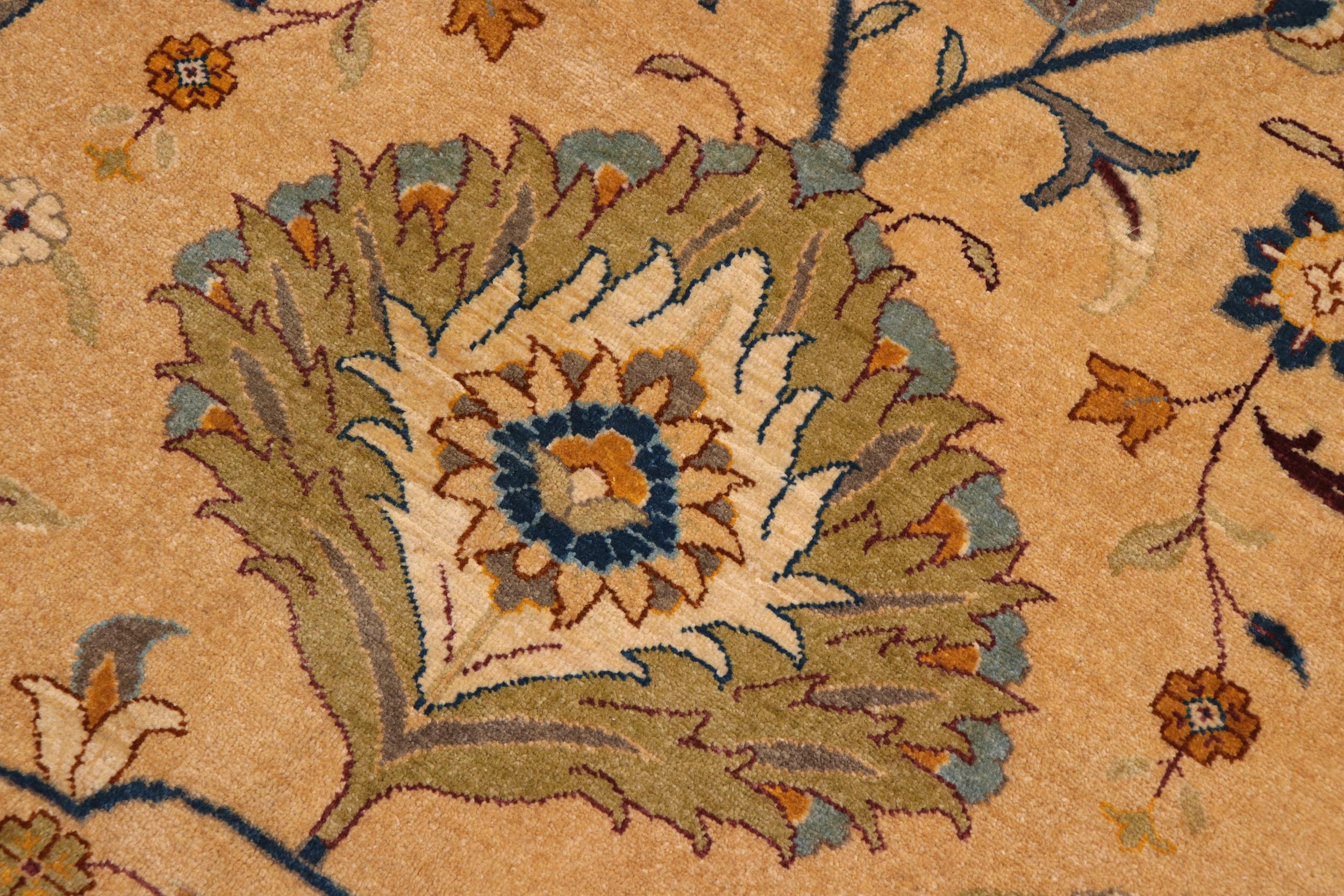 handmade Traditional Kafkaz Tan Aubergine Hand Knotted RECTANGLE 100% WOOL area rug 9x12