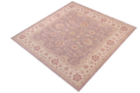 handmade Traditional  Lt. Brown Ivory Hand Knotted SQUARE 100% WOOL area rug 7x7