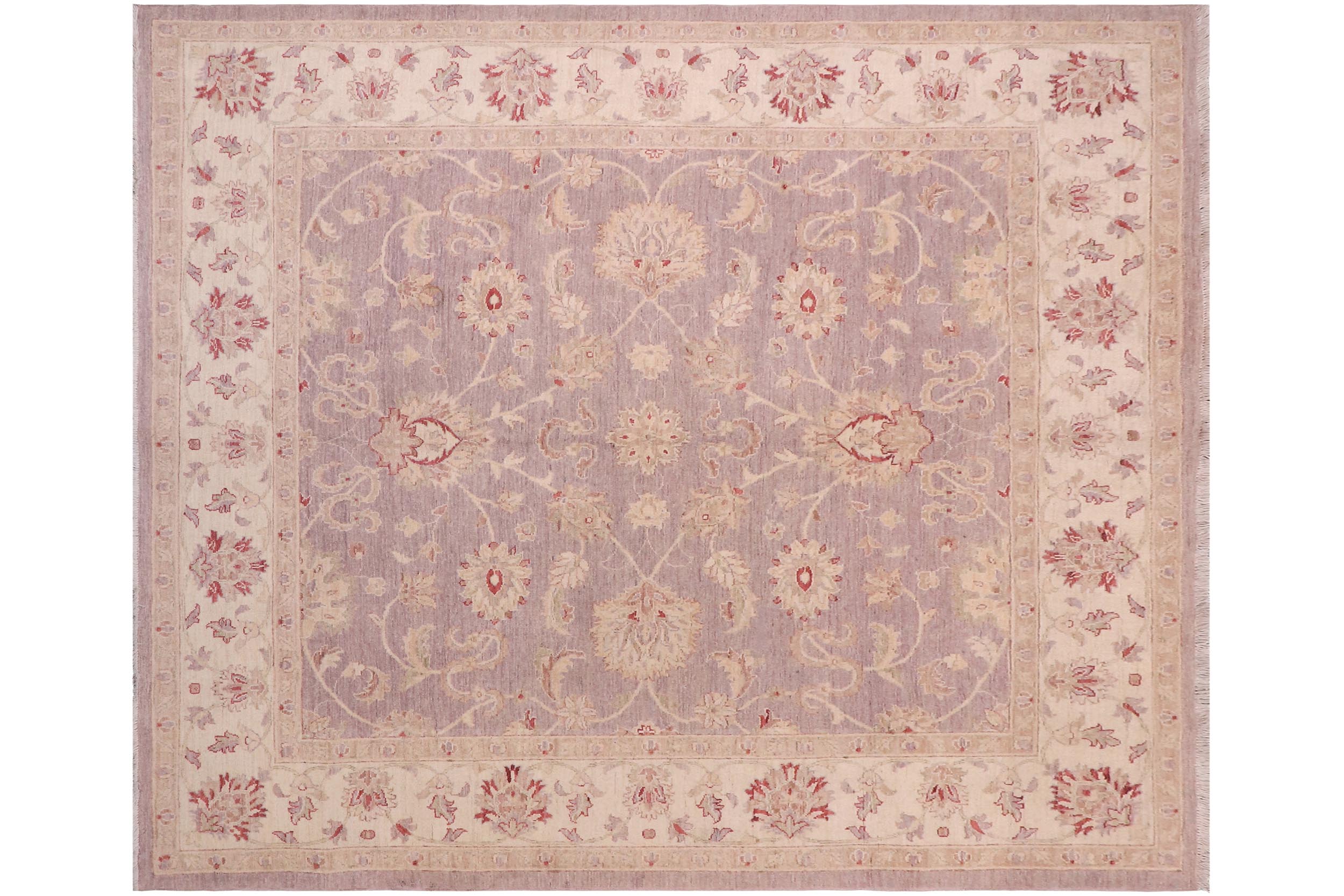 handmade Traditional  Lt. Brown Ivory Hand Knotted SQUARE 100% WOOL area rug 7x7