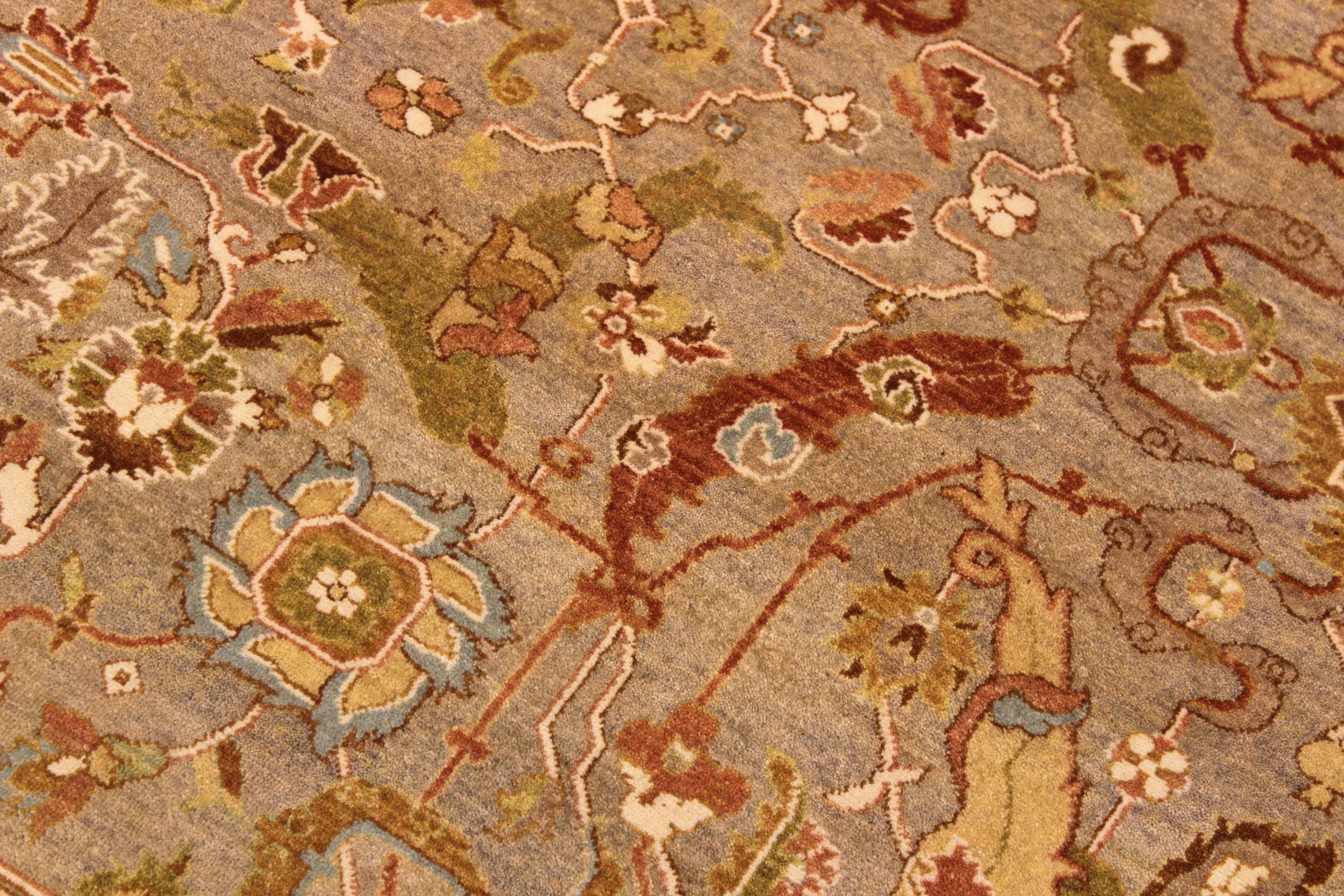 handmade Transitional Shama Taupe Rust Hand Knotted RECTANGLE 100% WOOL area rug 10 x 13