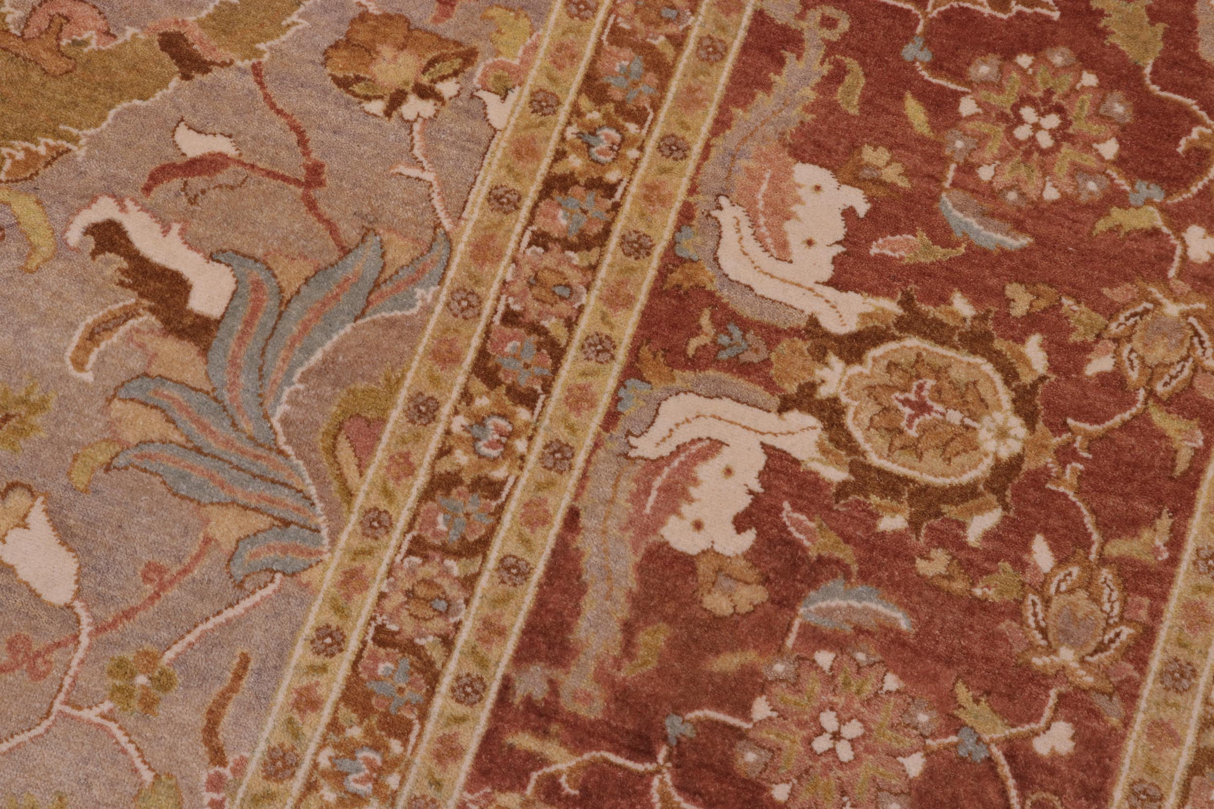 handmade Transitional Shama Taupe Rust Hand Knotted RECTANGLE 100% WOOL area rug 10x13