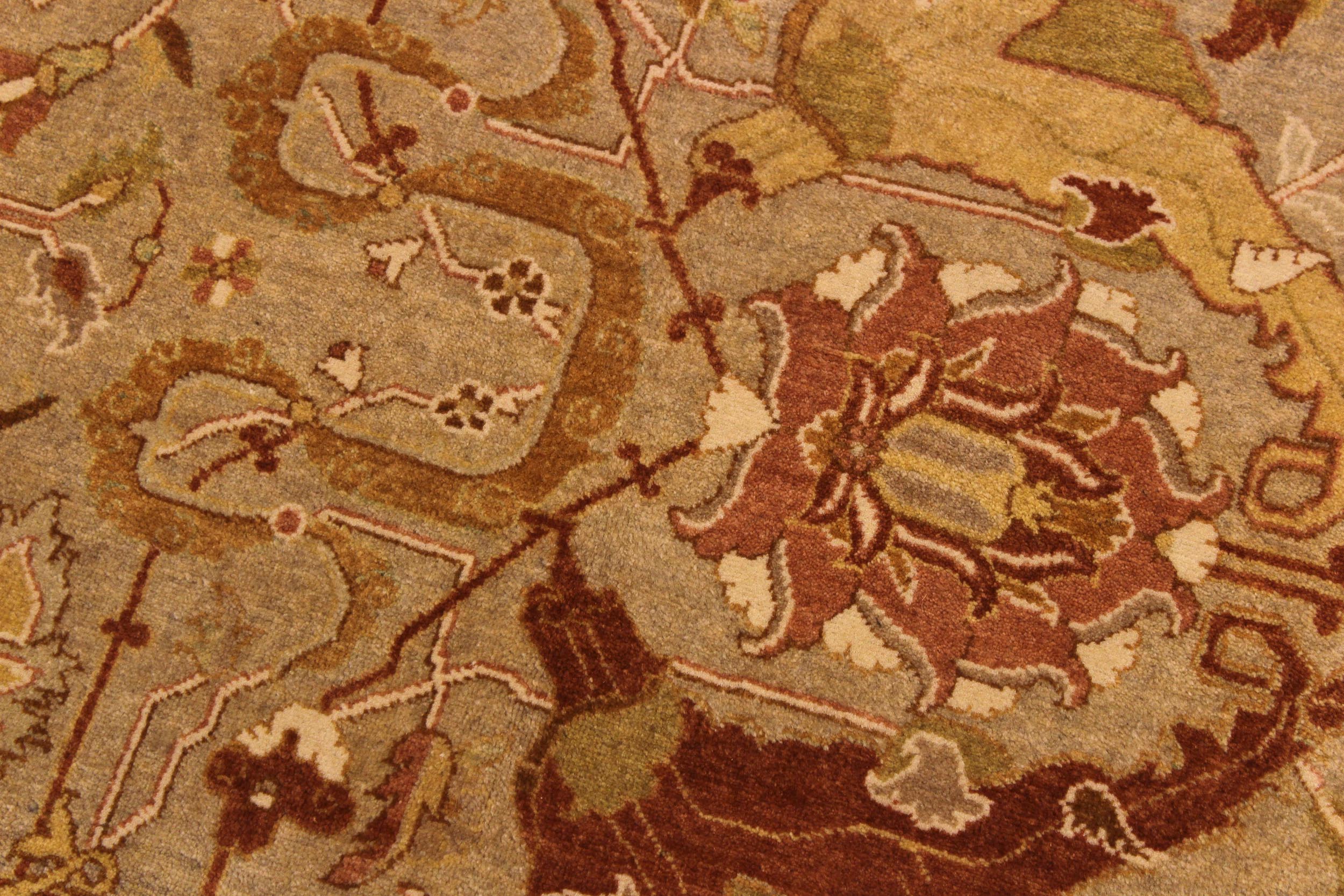 handmade Transitional Shama Taupe Rust Hand Knotted RECTANGLE 100% WOOL area rug 10 x 13