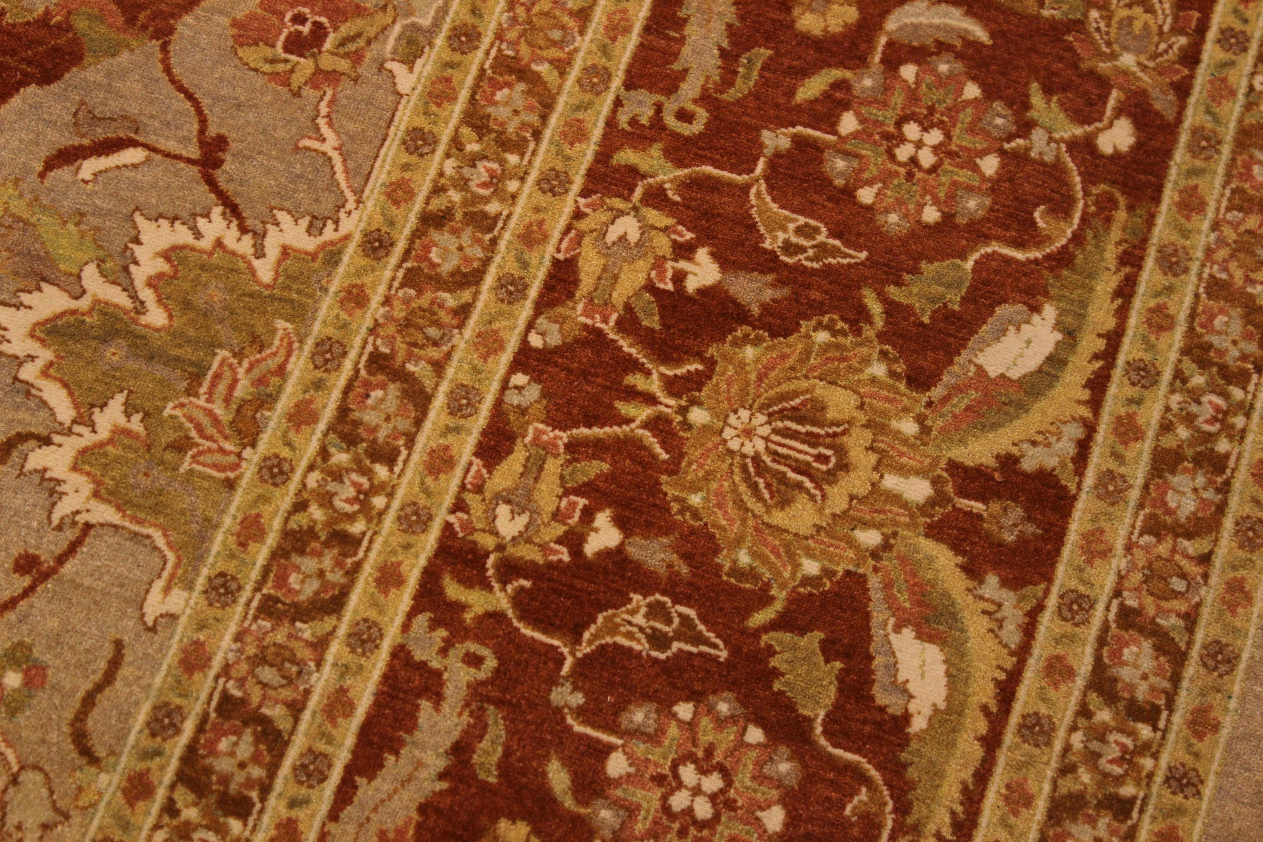 handmade Transitional Shama Taupe Rust Hand Knotted RECTANGLE 100% WOOL area rug 10 x 13