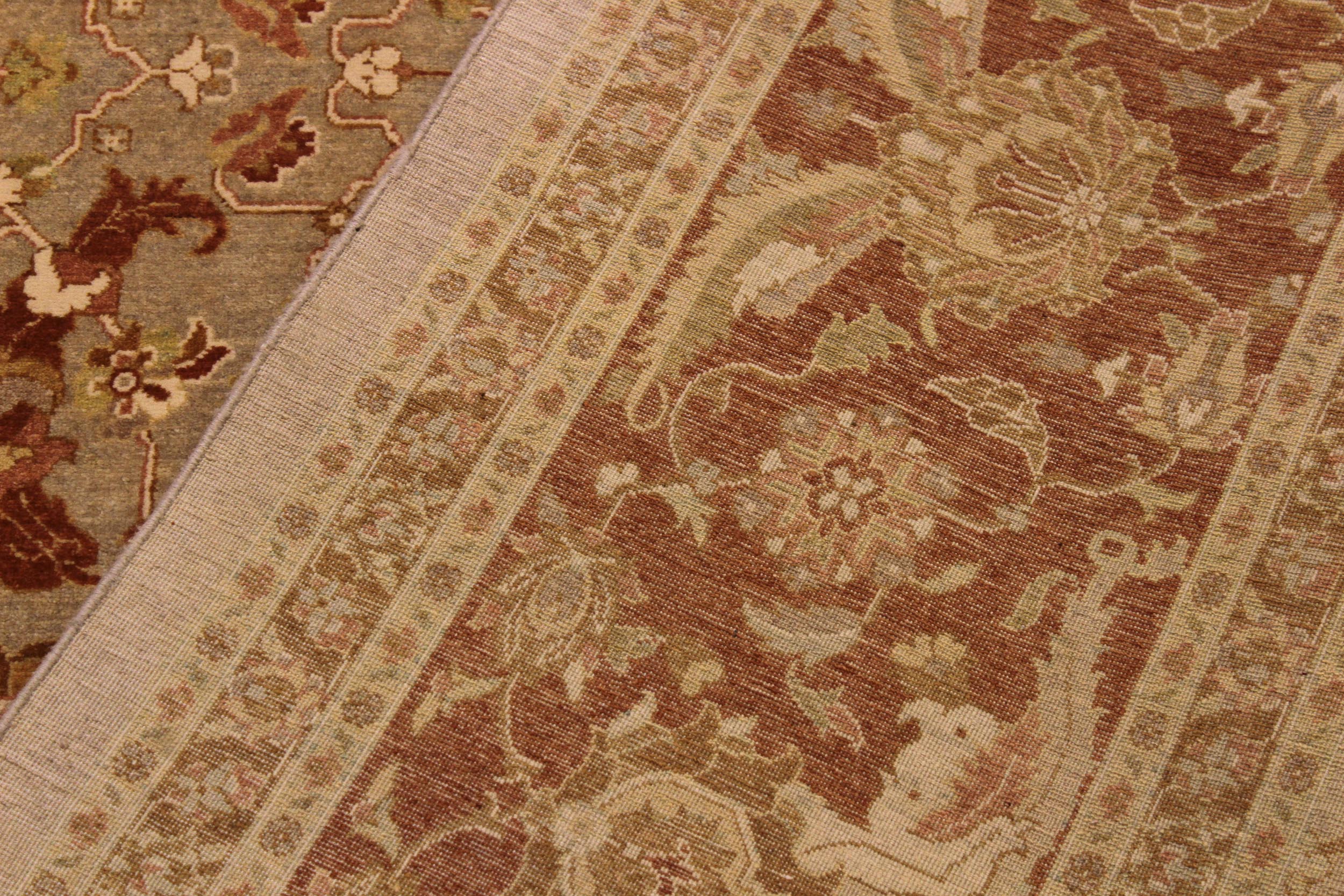 handmade Transitional Shama Taupe Rust Hand Knotted RECTANGLE 100% WOOL area rug 10 x 13