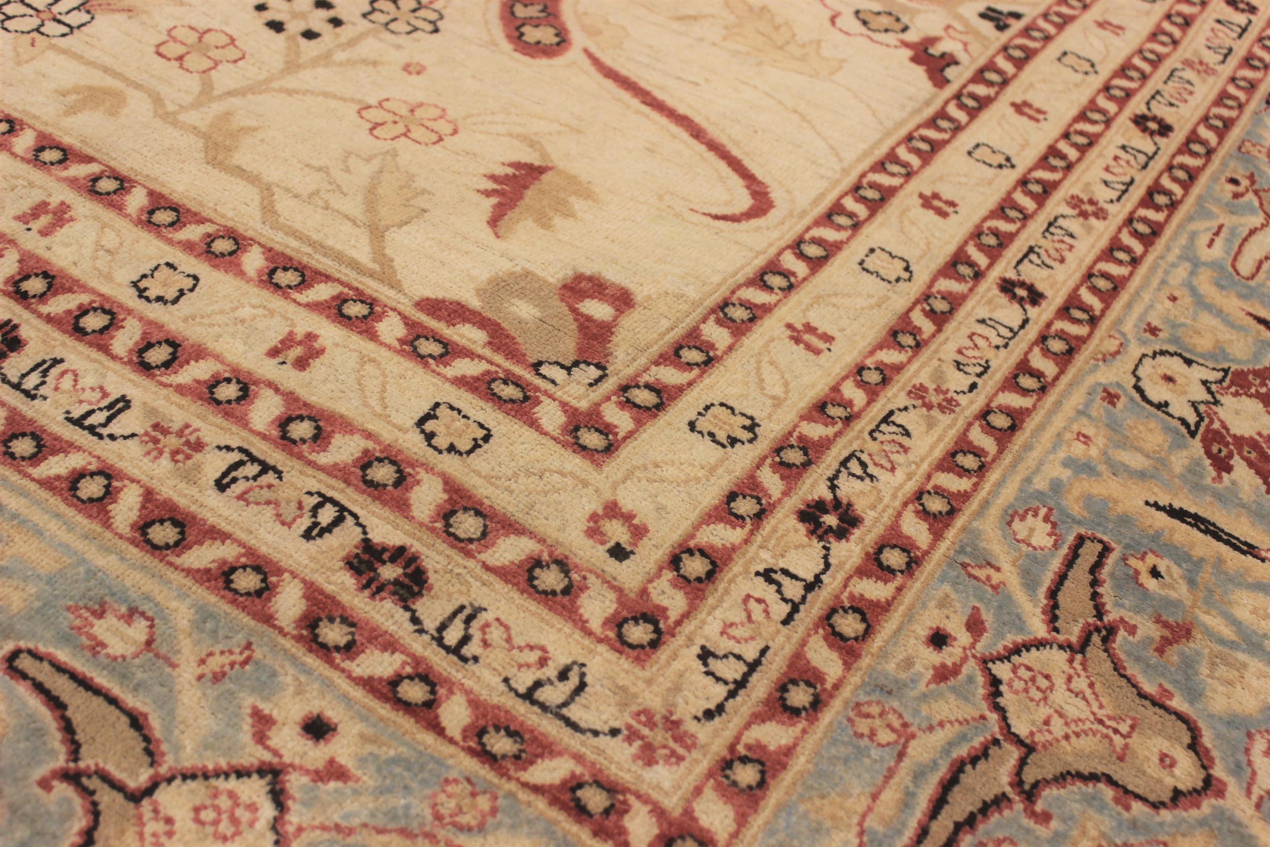 handmade Traditional Kafkaz Ivory Lt. Blue Hand Knotted RECTANGLE 100% WOOL area rug 15' x 25'