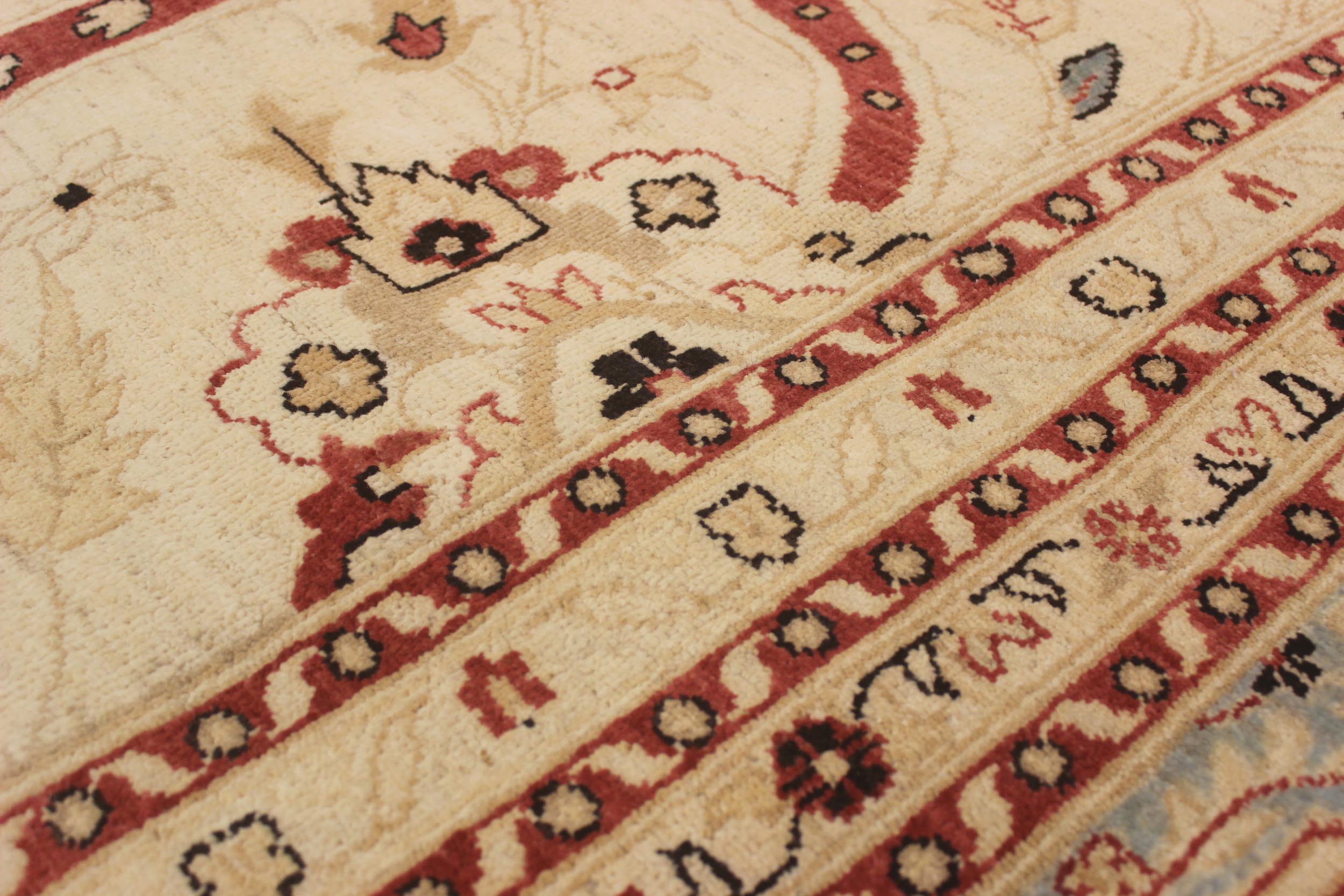 handmade Traditional Kafkaz Ivory Lt. Blue Hand Knotted RECTANGLE 100% WOOL area rug 15' x 25'