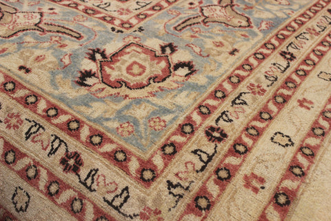 handmade Traditional Kafkaz Ivory Lt. Blue Hand Knotted RECTANGLE 100% WOOL area rug 15' x 25'