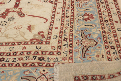 handmade Traditional Kafkaz Ivory Lt. Blue Hand Knotted RECTANGLE 100% WOOL area rug 15' x 25'