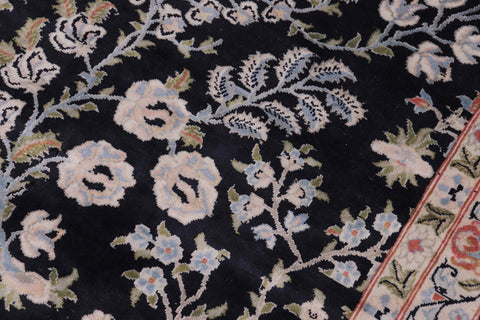 handmade Transitional Kashan Black Rust Hand Knotted RECTANGLE 100% WOOL area rug 12x15