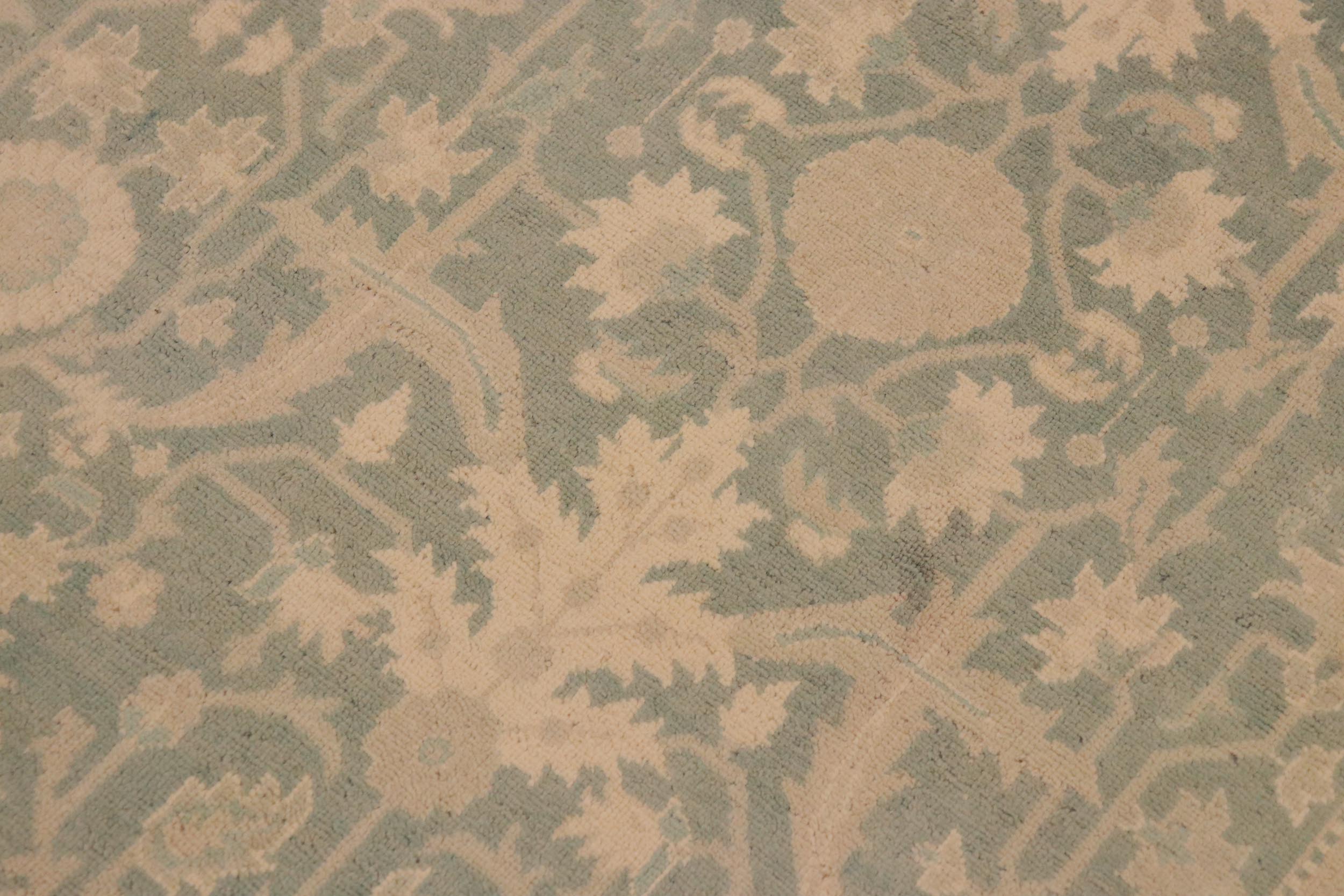 handmade Transitional Kafkaz Green Gray Hand Knotted RECTANGLE 100% WOOL area rug 9x12