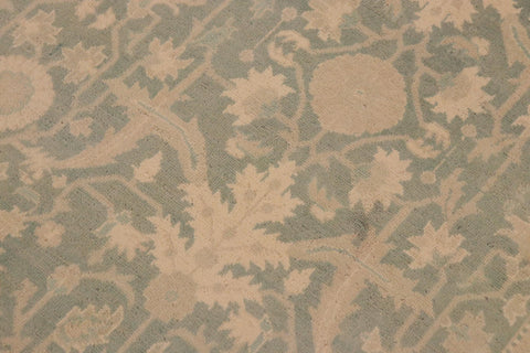 handmade Transitional Kafkaz Green Gray Hand Knotted RECTANGLE 100% WOOL area rug 9x12