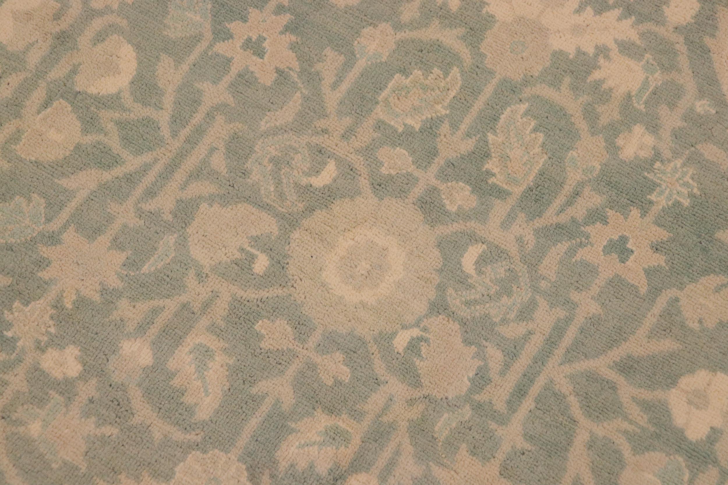 handmade Transitional Kafkaz Green Gray Hand Knotted RECTANGLE 100% WOOL area rug 9x12