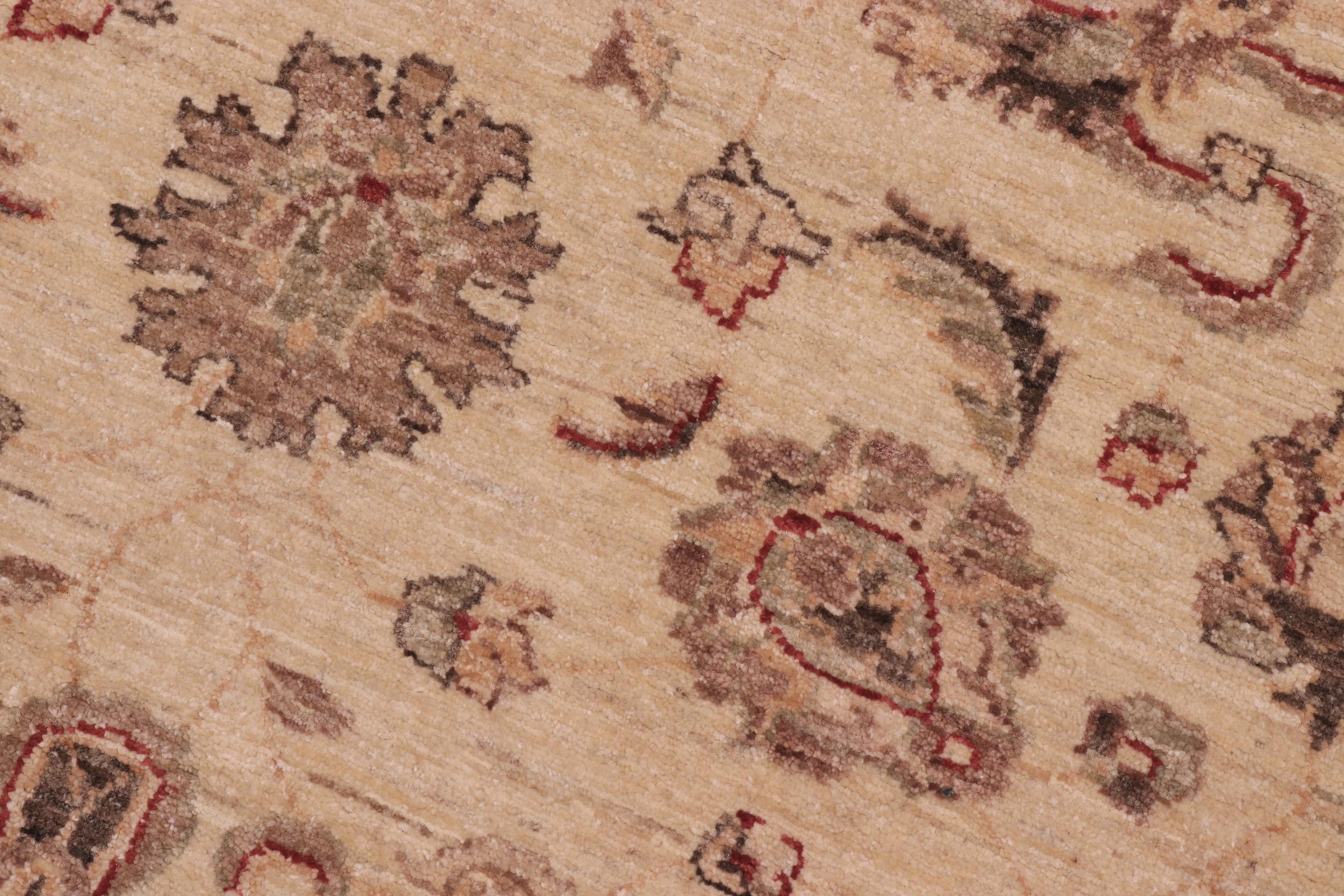 handmade Traditional Kafkaz Beige Rust Hand Knotted ROUND 100% WOOL area rug 6' x 6'