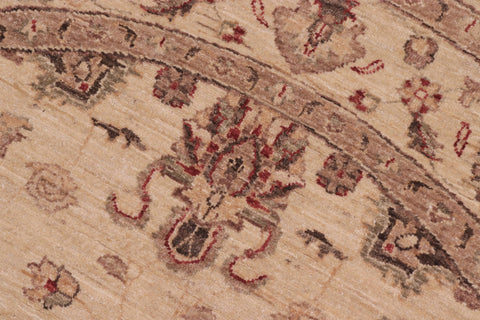 handmade Traditional Kafkaz Beige Rust Hand Knotted ROUND 100% WOOL area rug 6' x 6'