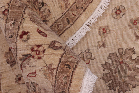 handmade Traditional Kafkaz Beige Rust Hand Knotted ROUND 100% WOOL area rug 6' x 6'