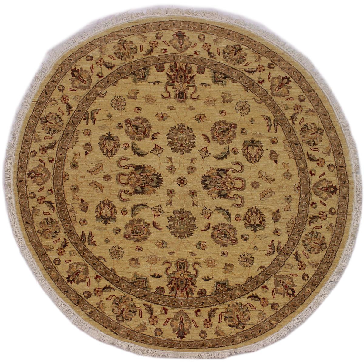 A02811, 5 7"x 5 8",Traditional                   ,6x6,Beige,RUST,Hand-knotted                  ,Pakistan   ,100% Wool  ,Round      ,652671148767