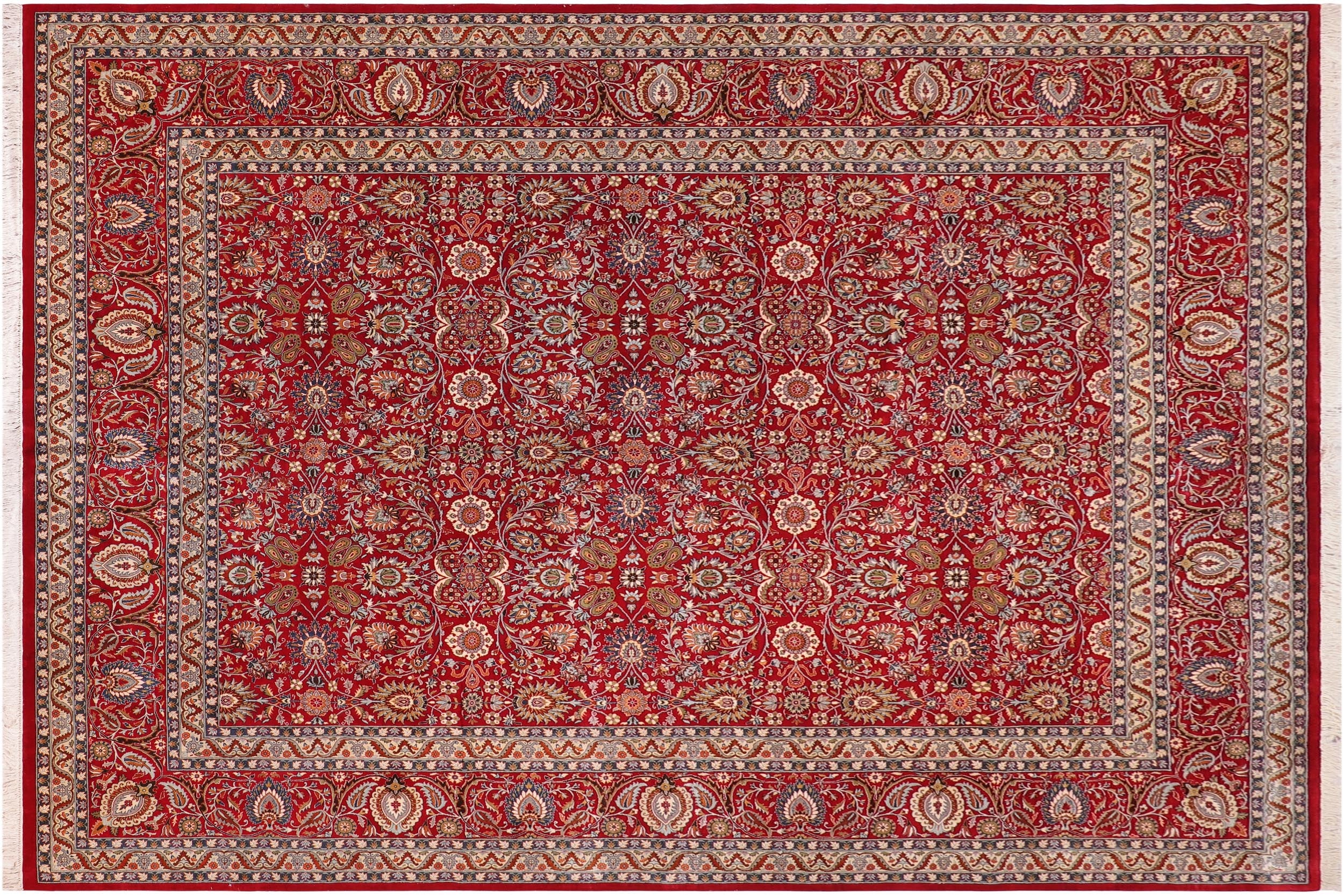 handmade Transitional New Asif Red Blue Hand Knotted RECTANGLE 100% WOOL area rug 12x15