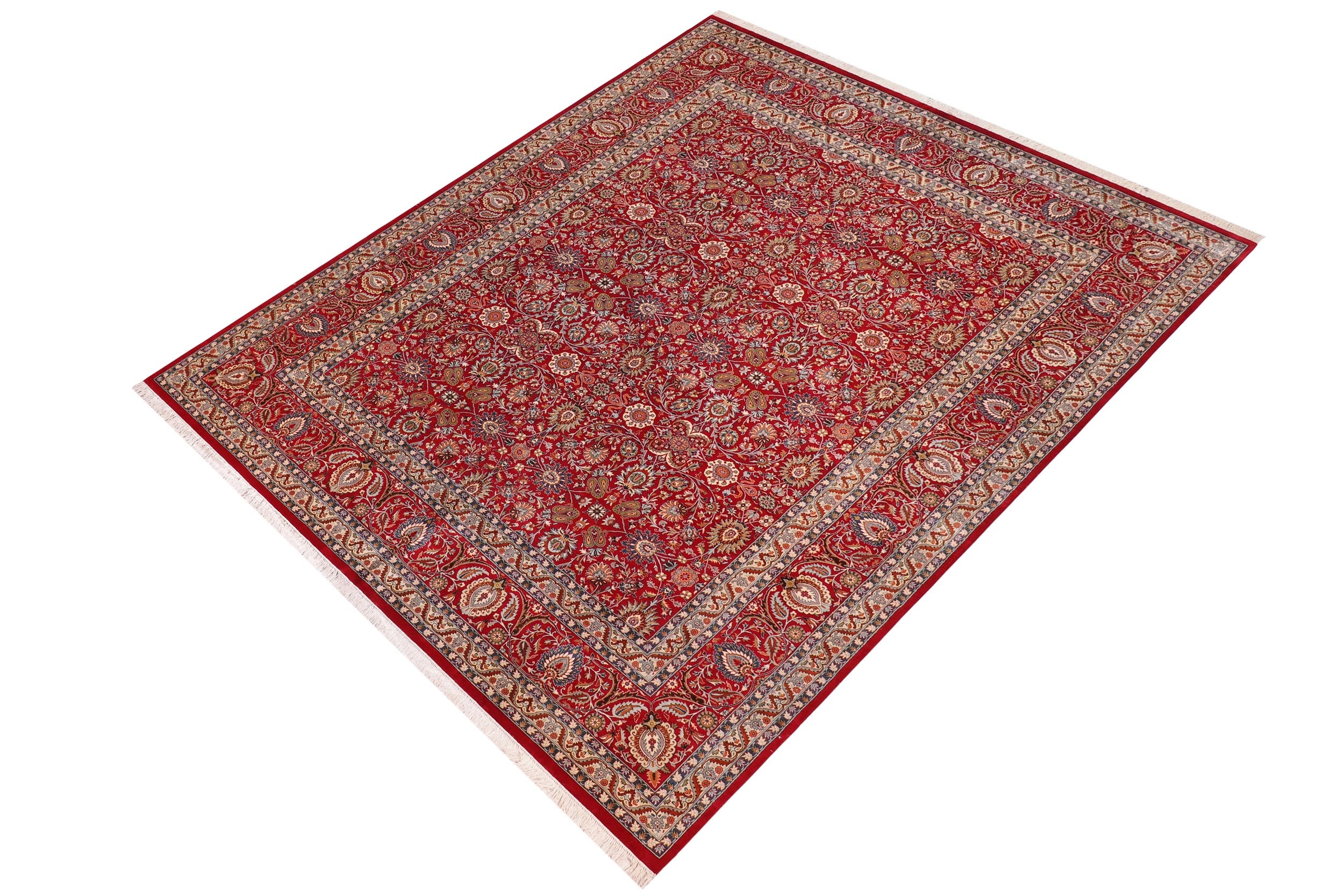 handmade Transitional New Asif Red Blue Hand Knotted RECTANGLE 100% WOOL area rug 12x15