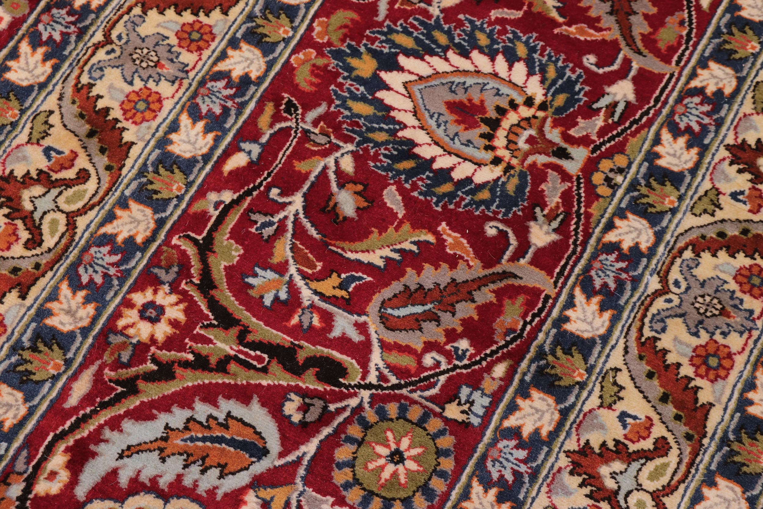 handmade Transitional New Asif Red Blue Hand Knotted RECTANGLE 100% WOOL area rug 12x15