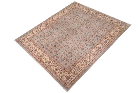Vintage Jafri Stephani Gray/Tan Wool Rug - 12'4''X15'5''