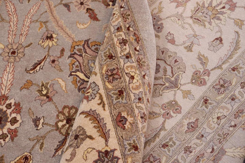 Vintage Jafri Stephani Gray/Tan Wool Rug - 12'4''X15'5''