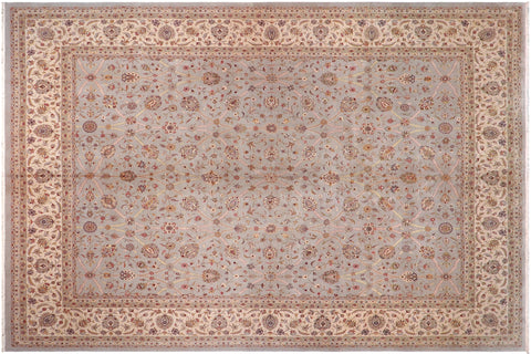 handmade Transitional Jafri Lt. Gray Tan Hand Knotted RECTANGLE 100% WOOL area rug 12 x 15