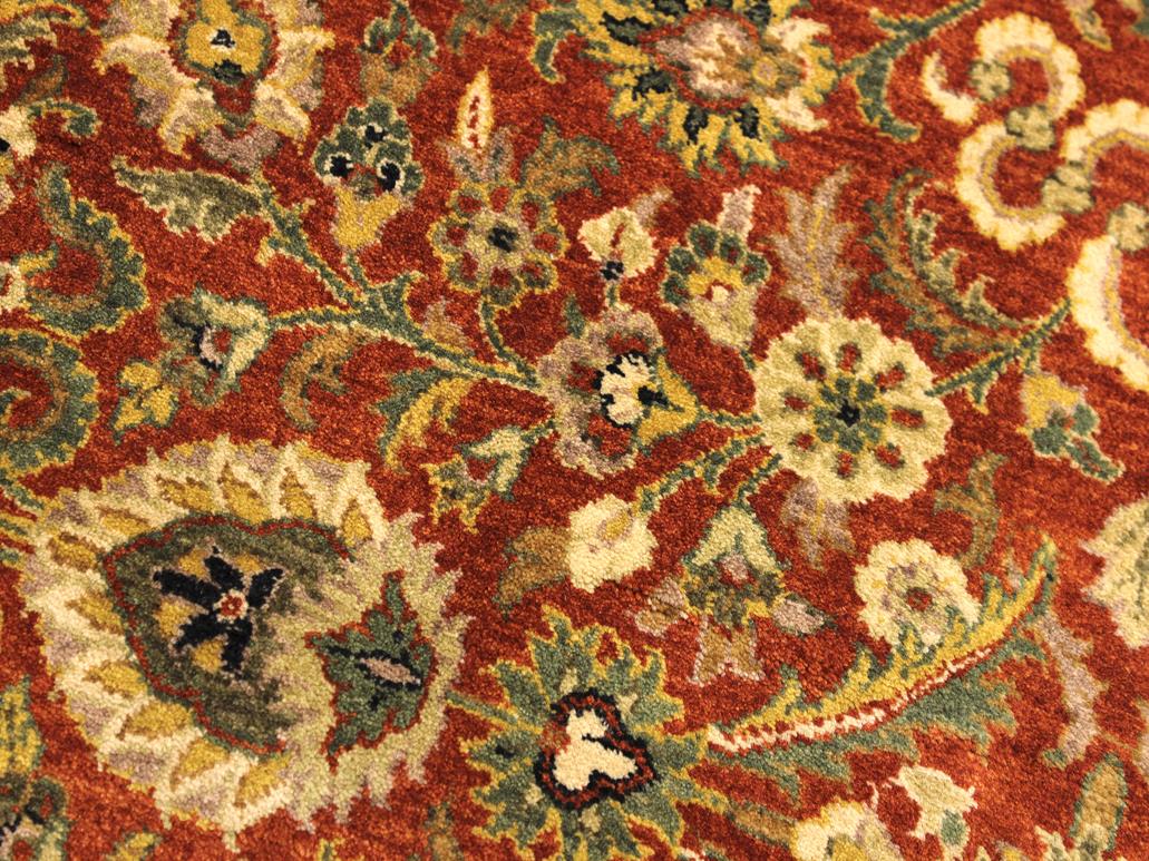 handmade Traditional Nauras Rust Beige Hand Knotted ROUND 100% WOOL area rug 7x7