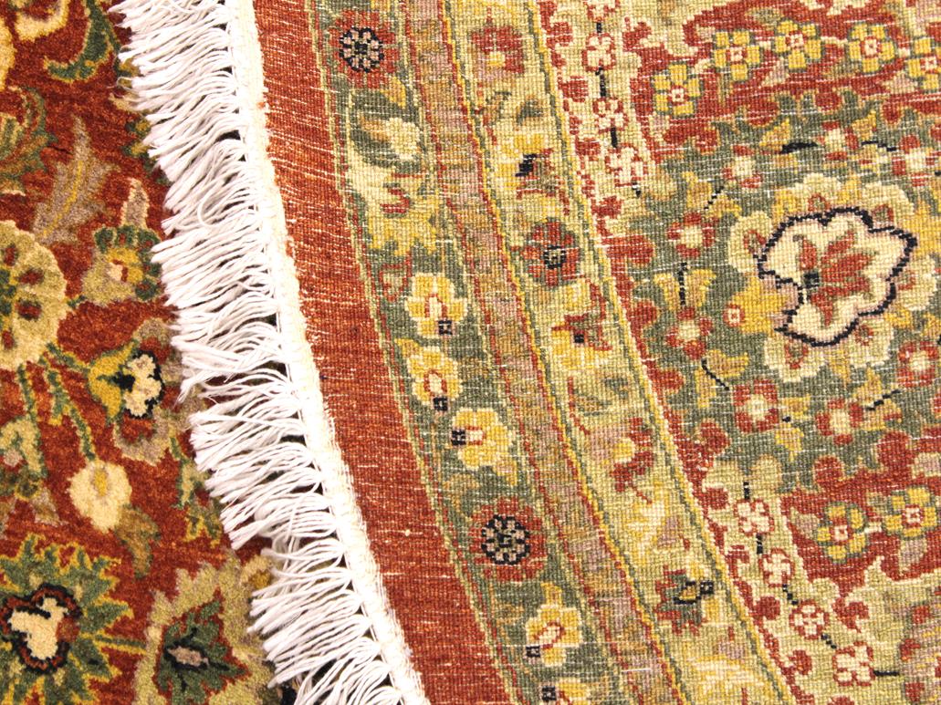 handmade Traditional Nauras Rust Beige Hand Knotted ROUND 100% WOOL area rug 7x7