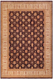 handmade Traditional Kafkaz Aubergine Ivory Hand Knotted RECTANGLE 100% WOOL area rug 12 x 15