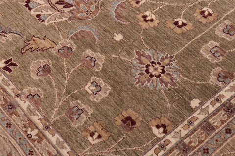 handmade Traditional Kafkaz Lt. Green Tan Hand Knotted RECTANGLE 100% WOOL area rug 12X17