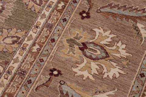 handmade Traditional Kafkaz Lt. Green Tan Hand Knotted RECTANGLE 100% WOOL area rug 12X17