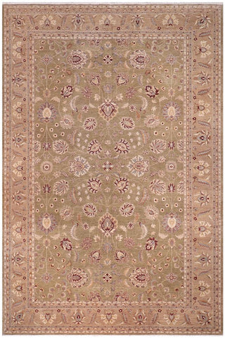 handmade Traditional Kafkaz Lt. Green Tan Hand Knotted RECTANGLE 100% WOOL area rug 12X17