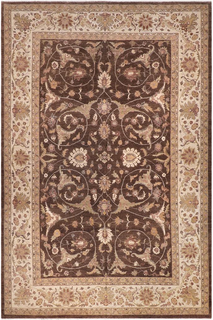 handmade Traditional Kafkaz Brown Lt. Gold Hand Knotted RECTANGLE 100% WOOL area rug 12X17